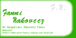 fanni makovecz business card